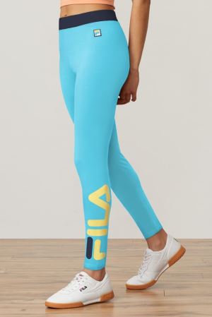 FILA Imelda Tight Tights Blue,Womens Clothing | CA.YFHVZT829